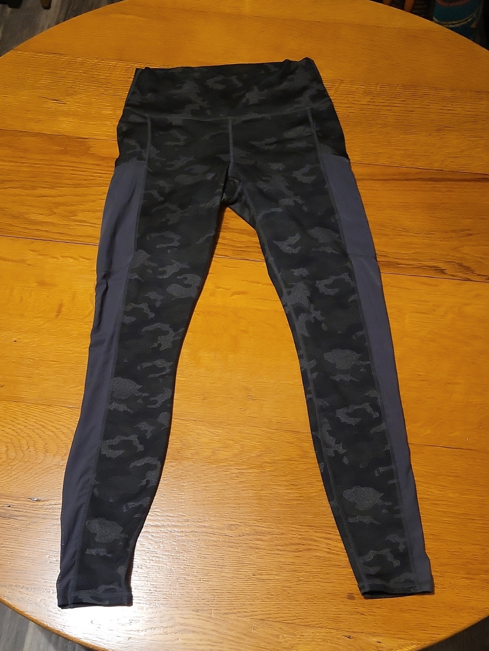 Fabletics Black Camo High-Waist Leggings with Charcoal Accents
